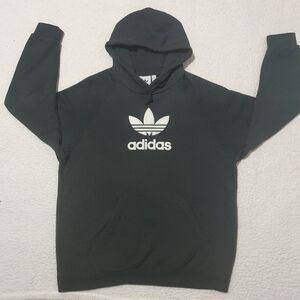 Adidas Originals Black Trefoil Hoodie  Chenille Logo Size L Black